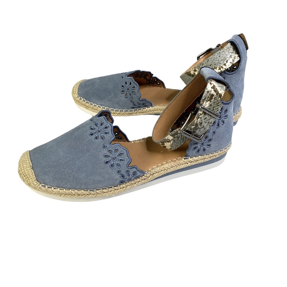 Crown Vintage Blue Espadrille Sandals with Ankle Strap in size 7.5